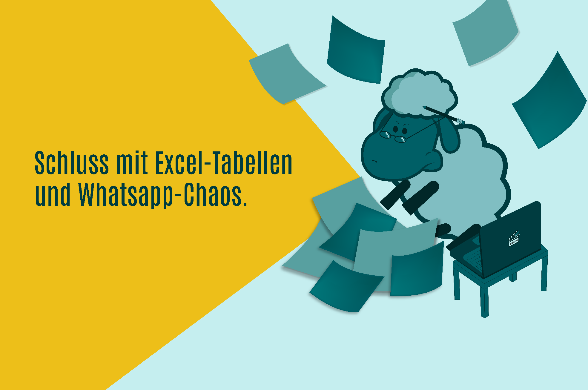 callsheep macht Schluss mit Excel-Listen und Whatsapp-Chaos beim Buchen deiner Freelancer